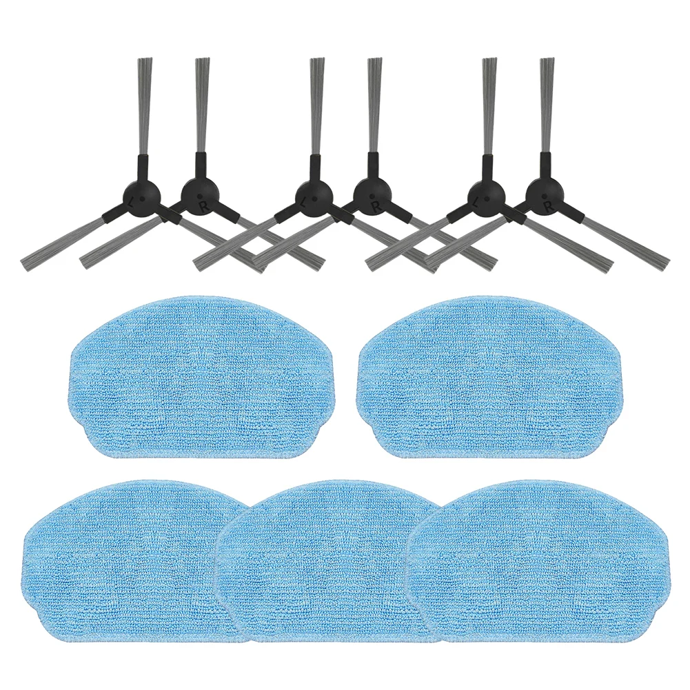 

Vacuum Cleaner Side Brush Mop Kit 11Pcs/Set ABS+Nylon+Cloth Accessories Black + Blue Easy To Install Parts Home