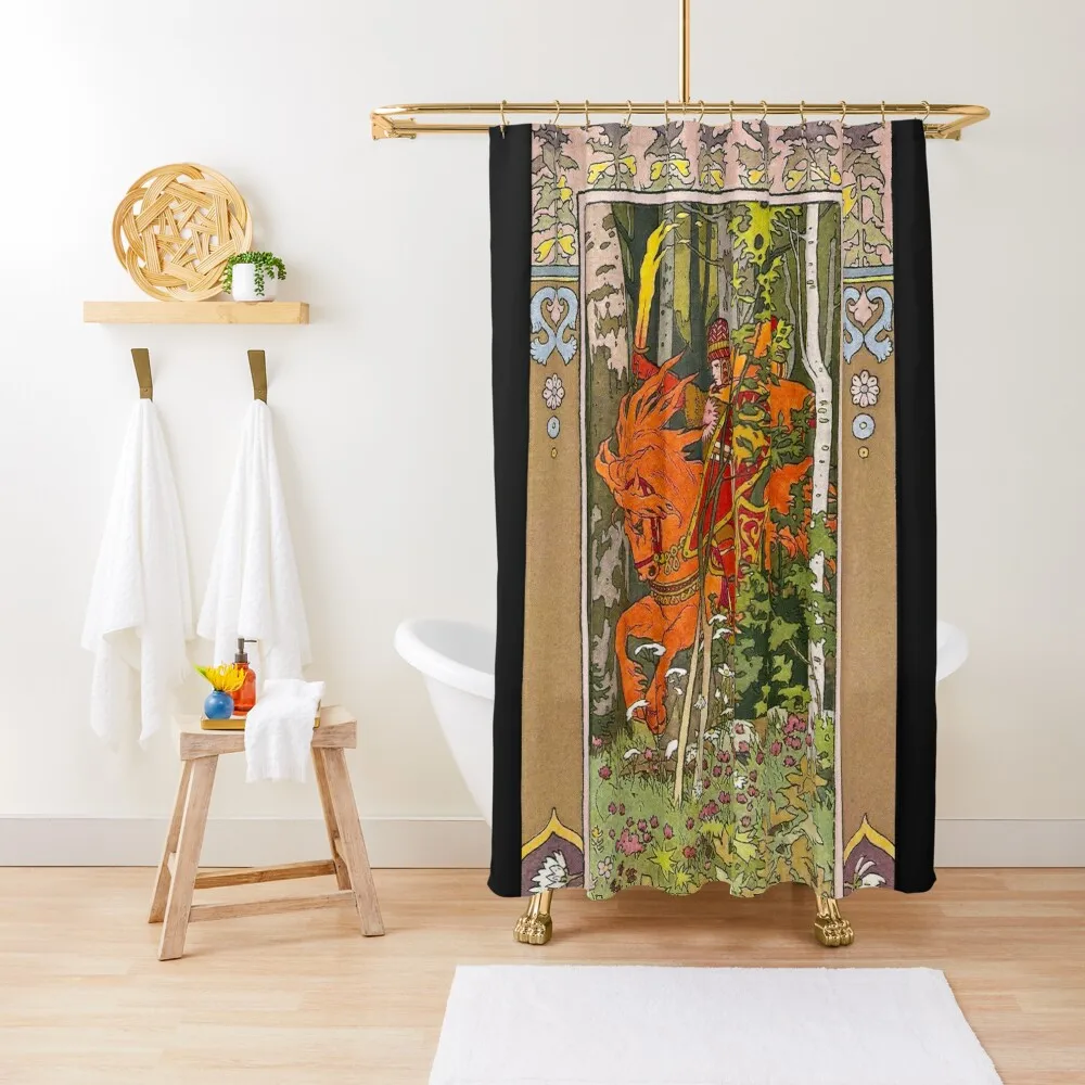 

The Red Horseman - Vasilisa the Beautiful - Ivan Bilibin 1899 Shower Curtain Shower Sets For Bathroom Curtain