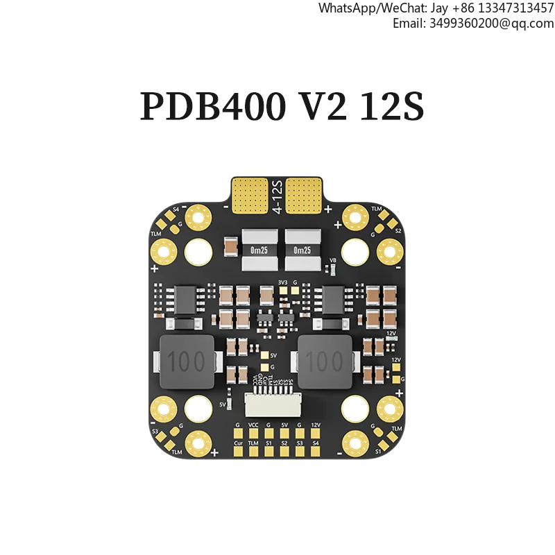 

Плата распределения питания PFLY Aocoda-RC PDB400 V2 12S высокого напряжения 400А для тяжелых кинематографических FPV-дронов