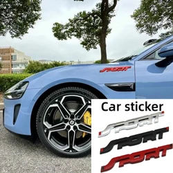 1PCS Car Accessories Sticker Styling Metal 3D Chrome Black Car Trunk Racing Sport Word Letter Logo Emblem Badge Decal Sticker