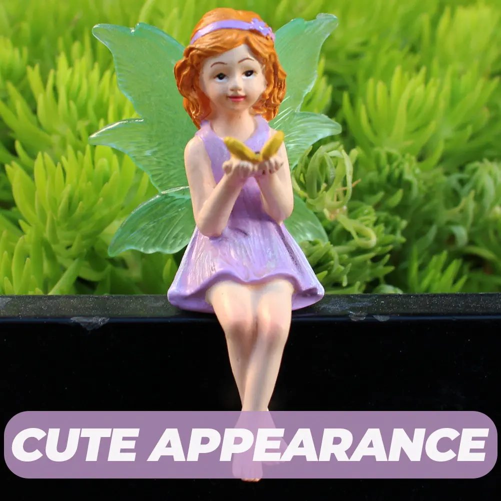 Flower Fairy Stake Garden Decoration Creative Flower Shape Glowing in The Dark Bonsai Pot Miniature Fairy Ornament Outdoor Yard