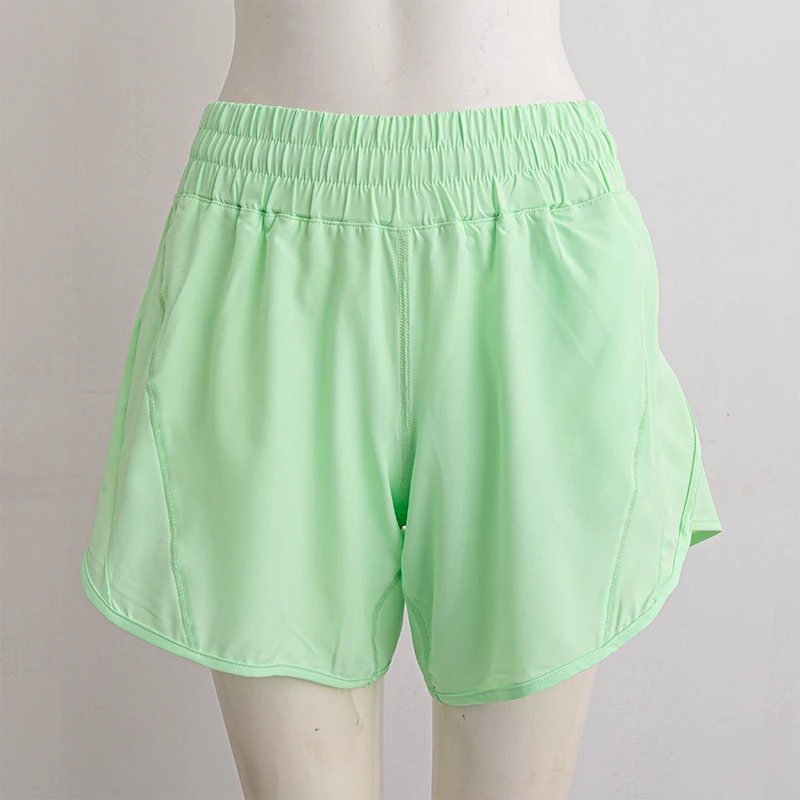 شورت يوجا رياضي للجري للسيدات، سروال عالي الخصر للتمرين في صالة الألعاب الرياضية، بطانة سريعة الجفاف، شورت ركوب الدراجات، ملابس الركض