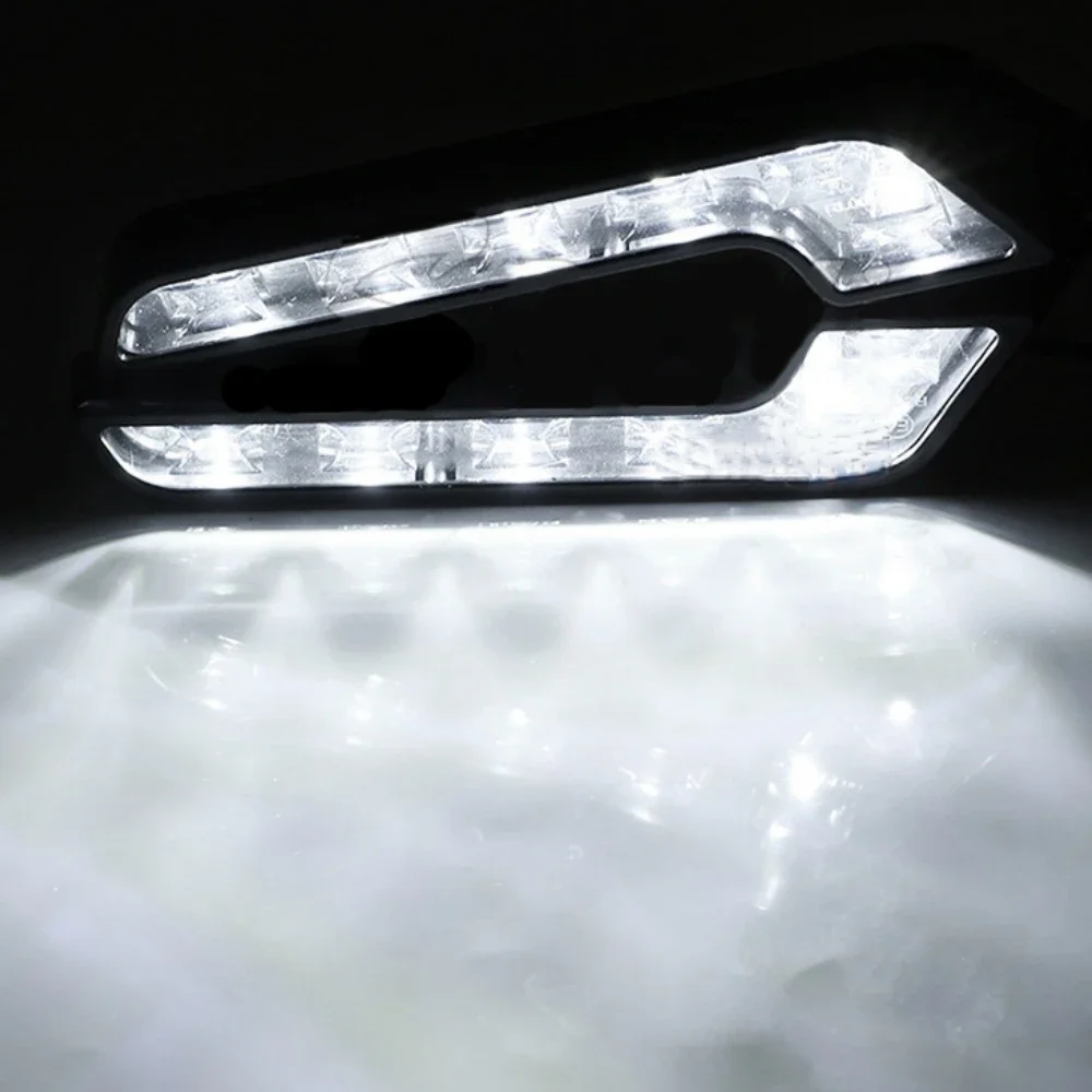 2 قطعة/المجموعة 6led مقاوم للماء الضباب الأبيض أضواء القيادة اكسسوارات Drl ضوء L على شكل 12W6k9 العالمي Led سيارة النهار تشغيل ضوء #3
