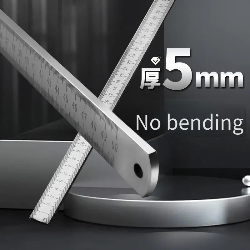 50cm Thickened Stainless Steel Discipline Ruler - Car Window-Breaking Tool, High-Hardness Forged Measuring Straight Ruler