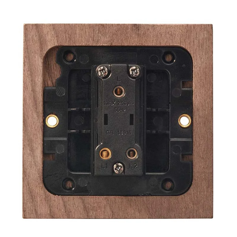 American Black Walnut Retro Switch Panel Solid Wood Type 86 French Hotel EU Wood Grain Color Switch Socket, Wood Dimmer Switch