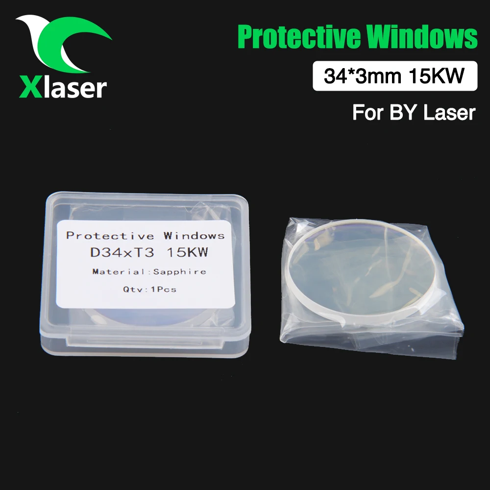 5pcs/Lot Sapphire Laser Protection Window Lens Protective Windows 34*3mm 10086368/10046110/10071591 For BY Fiber Laser Head 15KW