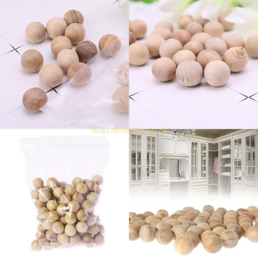 100Pcs Natural Cedar Moth Balls Camphor Wardrobe Clothes Drawer best sale