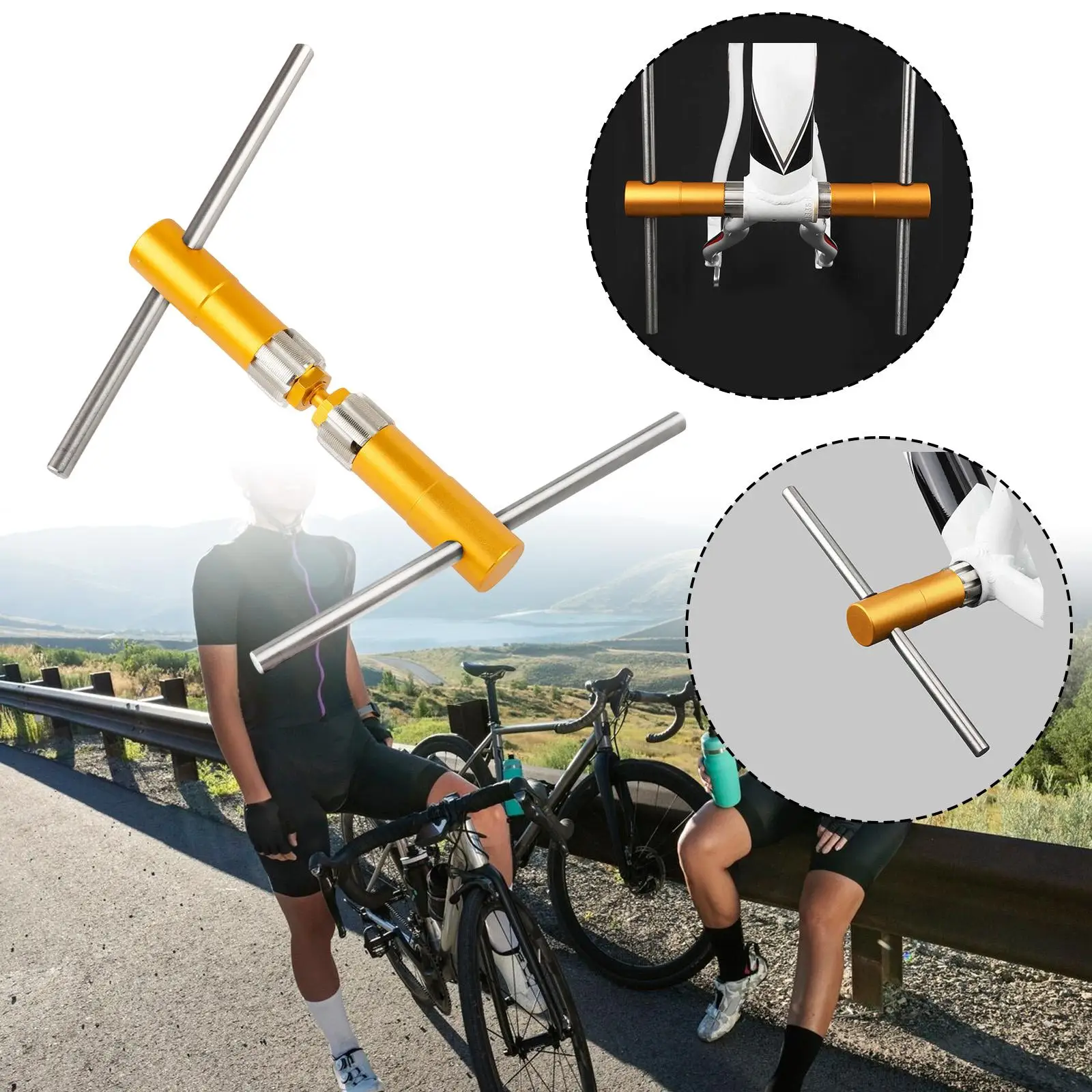 Bicycle Bottom Bracket Tapping Facing Tool,BC1.37 x 24T Portable Maintenance for Shop