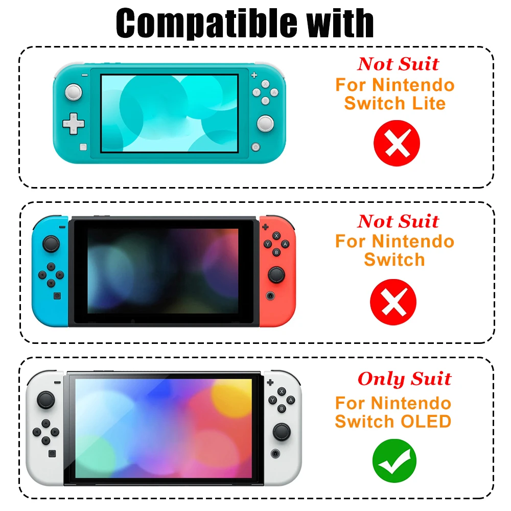 For Nintendo Switch OLED Console Protective Case TPU Shell Soft Guard Cover Skin Shock-Absorption Ergonomic Handle Grip Design