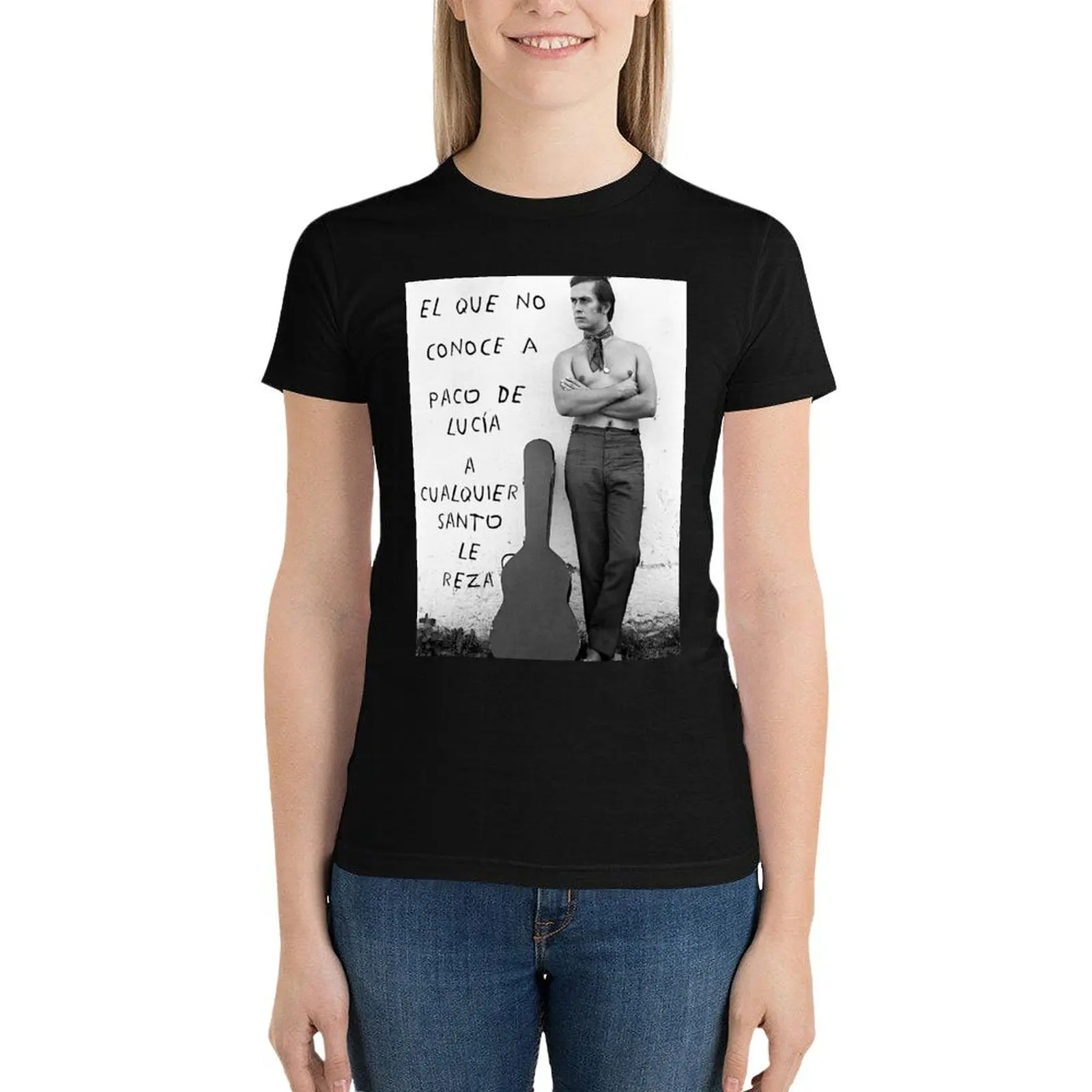 Paco de Lucia T-Shirt tops Short sleeve tee cropped t shirts for Women