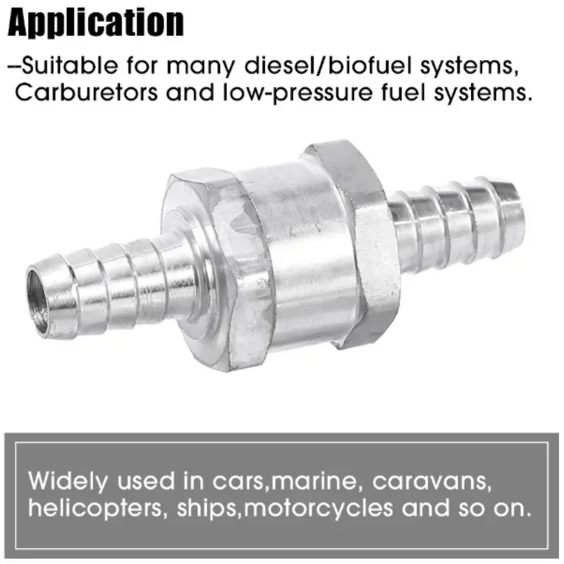 1 قطعة صمام أحادي الاتجاه 12 مللي متر صمامات سبائك الألومنيوم الوقود غير العودة تحقق صمام طريقة واحدة صالح المكربن
