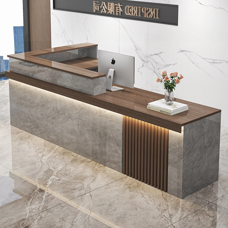 แผนกต้อนรับความงามที่เรียบง่าย บริษัทบาร์มุม ร้านที่ดีที่สุด โต๊ะหรูหรา ร้านเสริมสวย โรงแรม แสดงเฟอร์นิเจอร์อินเทรนด์ Mostrador