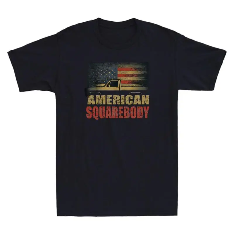 

Usa Flag Square Body American Squarebody Truck Lover Vintage Men'S T Shirt