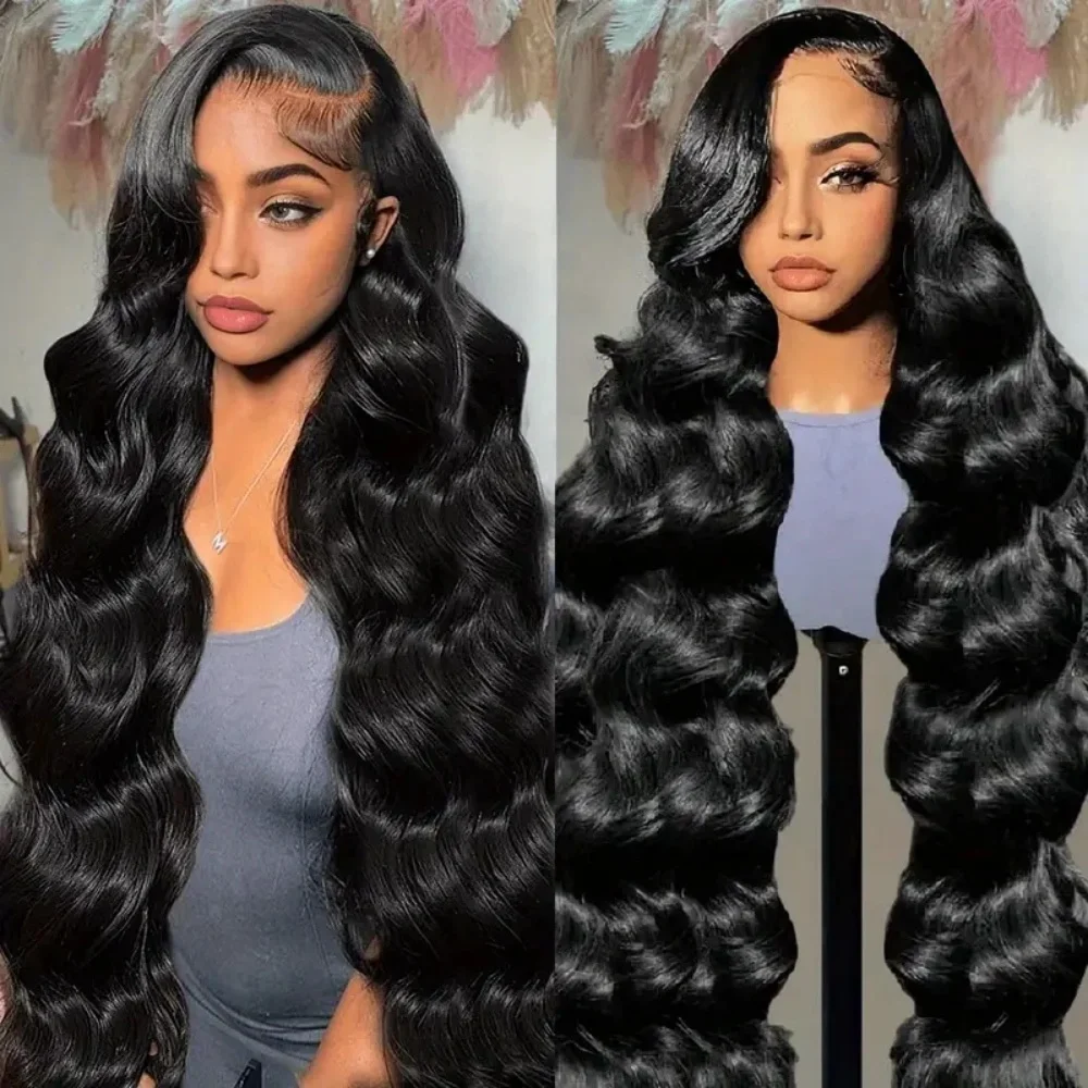 200 плотность тела волны для женщин фронтальный кружевной парик естественного цвета предварительно выщипанные бразильские девственные человеческие 13x6 прозрачные кружевные передние парики