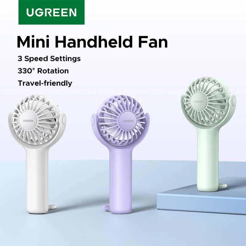 UGREEN Mini Handheld Fan Cooler USB Rechargeable Portable Adjustable Pocket Size Low Noise Handy Fan For Desk Travel Outdoor