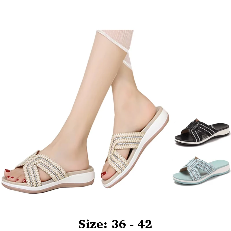 

High quality leather flat sandals for women 3.5cm low heel new summer 2025 36 42 open toe casual beach shoe black beige blue