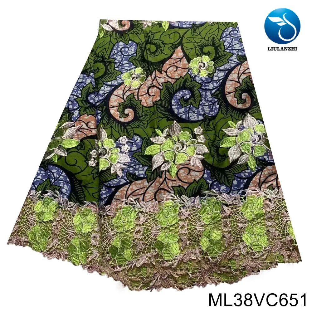 

Nigerian Cotton Lace Wax Guipure Fabric, Printing and Embroidery Craft, Color Harmony, Long Dress, High Quality, ML38VC65