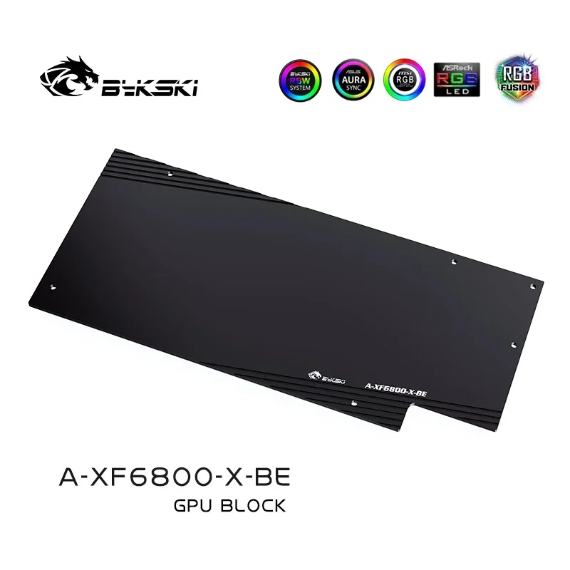 Bykski gpu bloco de água rgb para xfx amd radeon rx 6800 série placa gráfica, cobre vga cooler radiador + backplate, A-XF6800-X