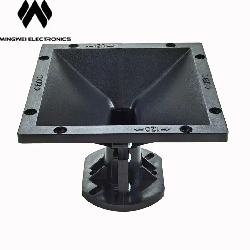 Bocina de audio MW para controlador de compresión de gabinete de rango completo, dimensiones 153L*153W*105H.1''. Ángulo de dispersión del bocina del altavoz: HxV=120x60