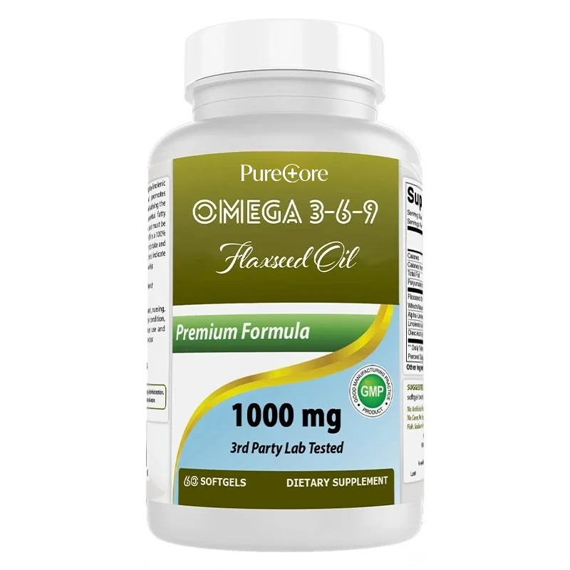 Linseed Oil 1000 Mg, 60 Soft Capsules - Omega-6-9 Heart, Supports Physical Health