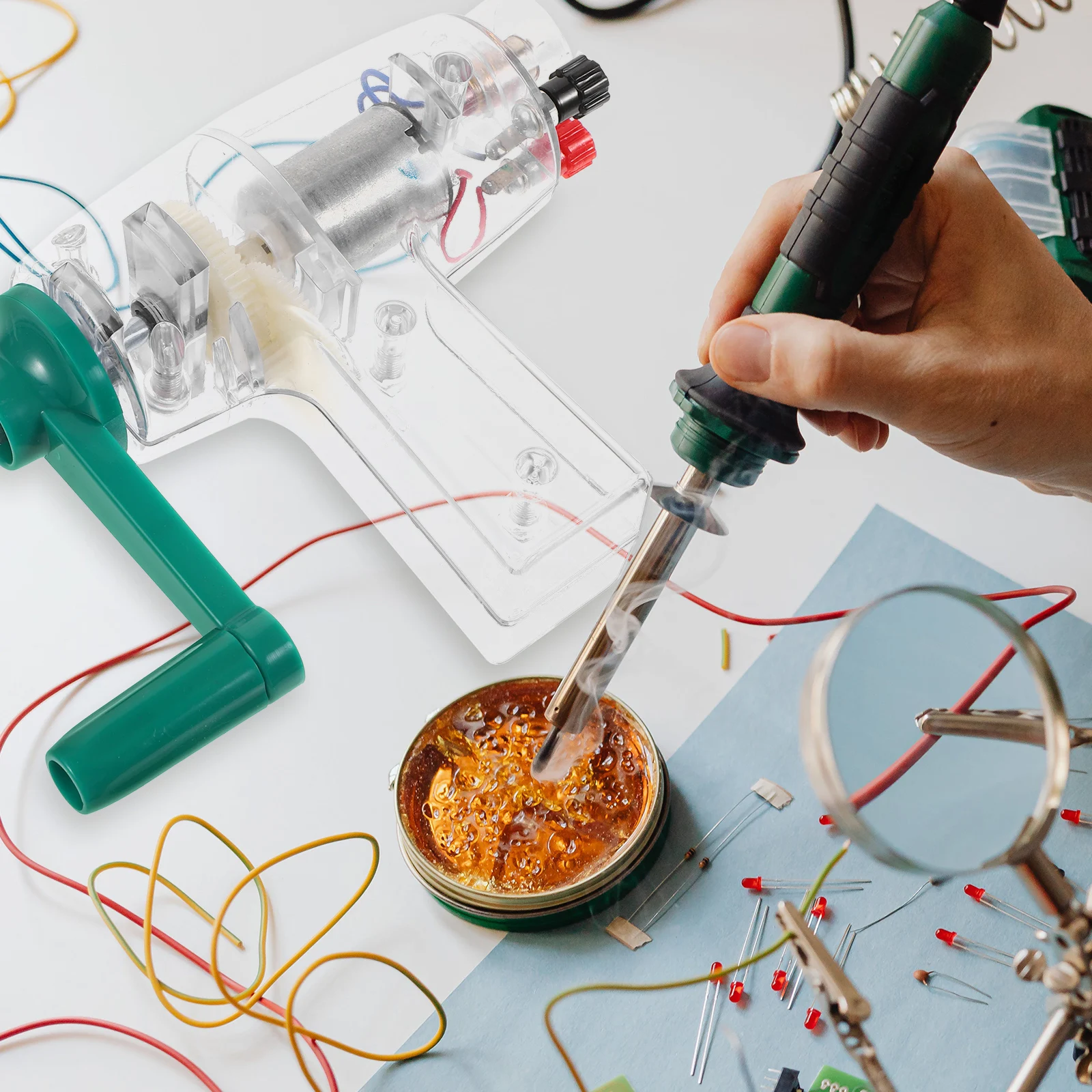 

Hand Generator Science Kit Crank Power Suite Experimental Manual Plastic Education Primary School