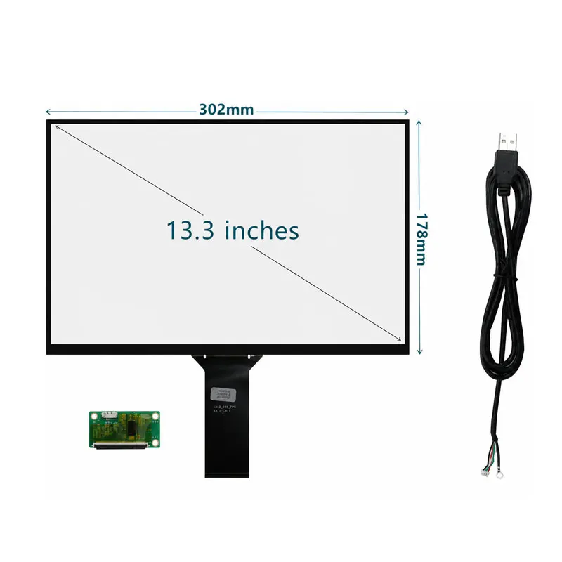 13.3 inch 3840*2160 IPS 4K LCD Panel Display With Capacitive Touch Screen Digitizer + 2 EDP 40PIN Driver Board LP133UD1-SPA1
