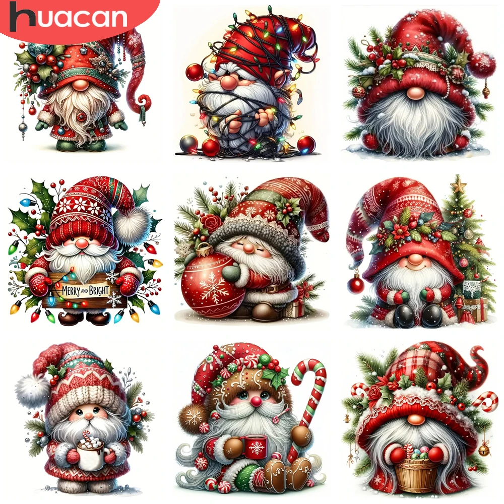 

HUACAN Diamond Painting Goblin Dwarf Mosaic Full Diamond Art New Collection Christmas Cartoon Wall Decor