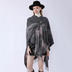 Autumn and winter new cross-border shawl warm sun protection Cape European and n wind simple atmosphere Cape Street Photo Cape