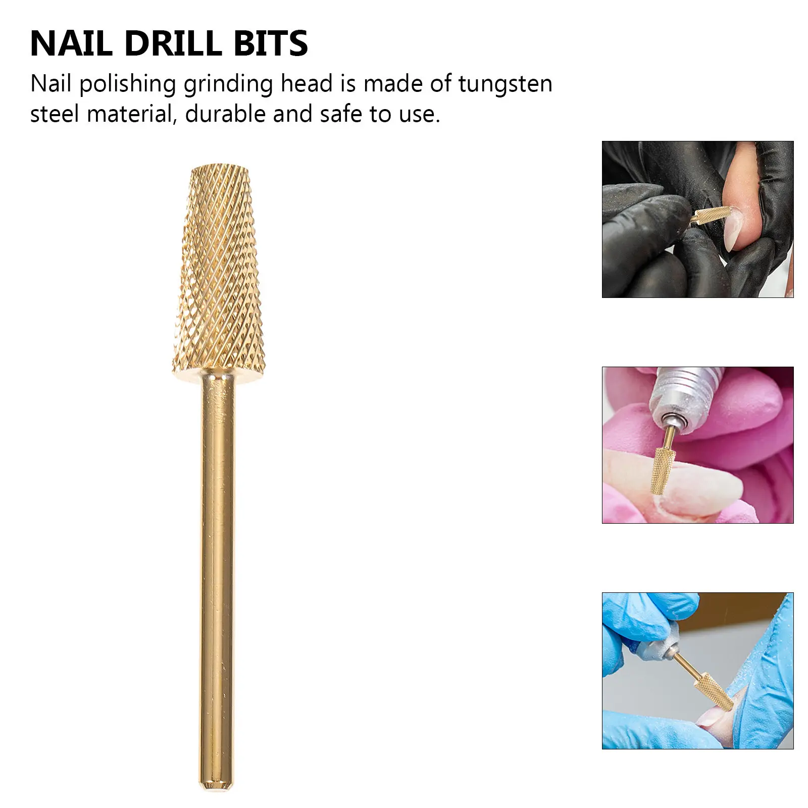 Tungsten Steel Nail Polishing Grinding Head Professional Manicure Pedicure Drill Bit for Nail Shaping Buffing Dead Skin Removal