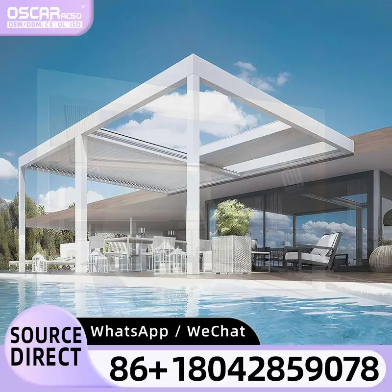 2024 Luxury Modern Aluminium Louvre Roof Powder Spraying Bioclimatic Pergola for Garden Patio Balcony pergola