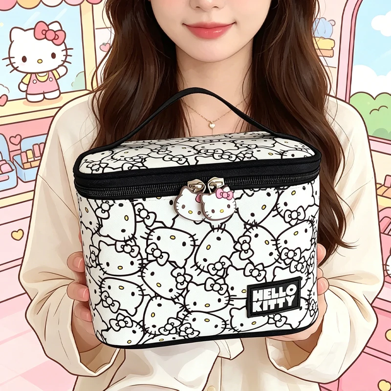 

Portable Hellokittys Cosmetic Bag Wash Bag Hand-Held Girl Makeup Bag Large Capacity Packet Bags for Woman Travel Storage