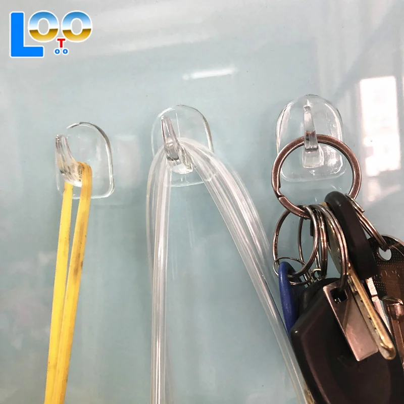 1 шт. дверной крючок, клейкие настенные крючки, прозрачные противоскользящие бесследные сверхмощные наклейки на крючок, наклейка на стену для ванной комнаты и кухни