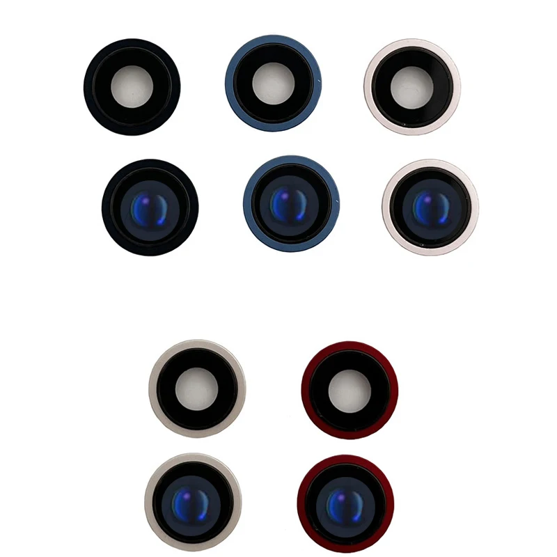 1 Set For iPhone XR like 13 Camera Glass Lens With Frame Fake Camera Lens Ring Cap for DIY XR to 13 Camera Replacement Kits