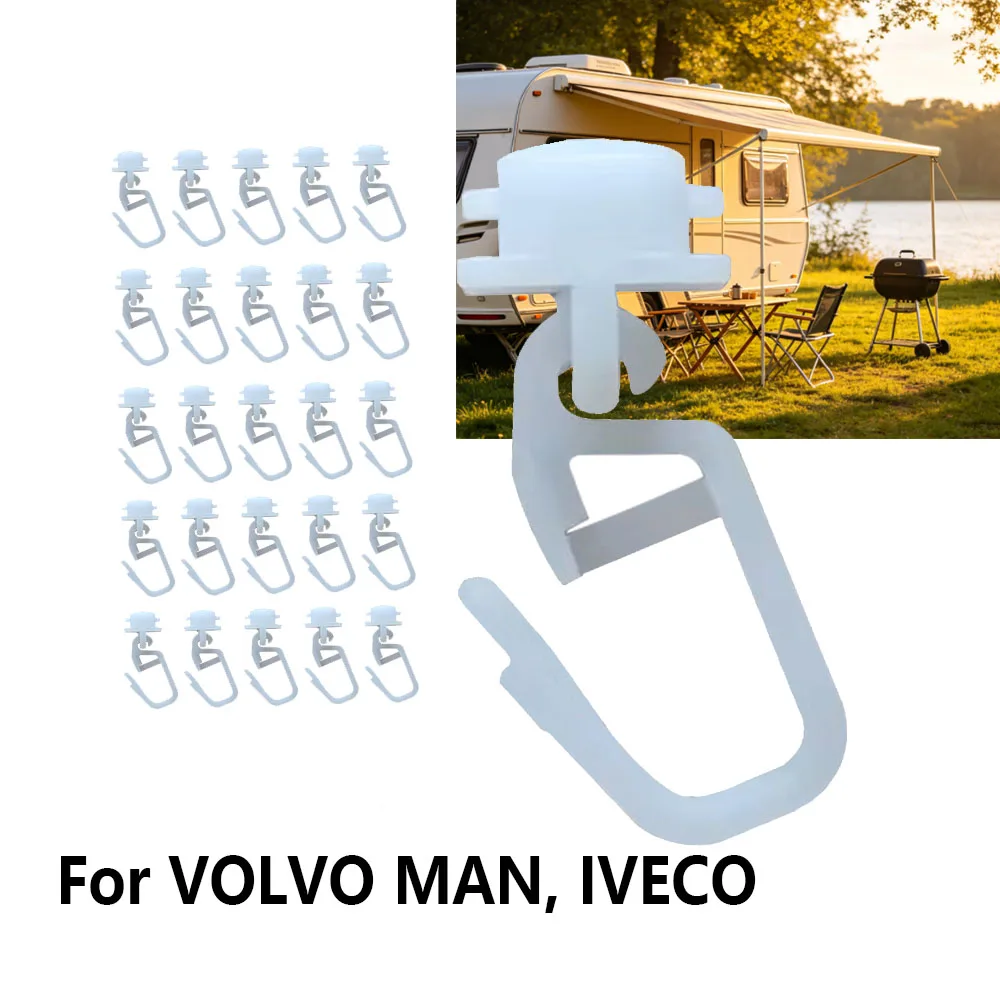 

1pc Curtains Hooks Motorhome Curtain Straight Track Buckle Plastic Clip For VOLVO MAN IVECO Rear Rail DAF106 Car RV Accessories
