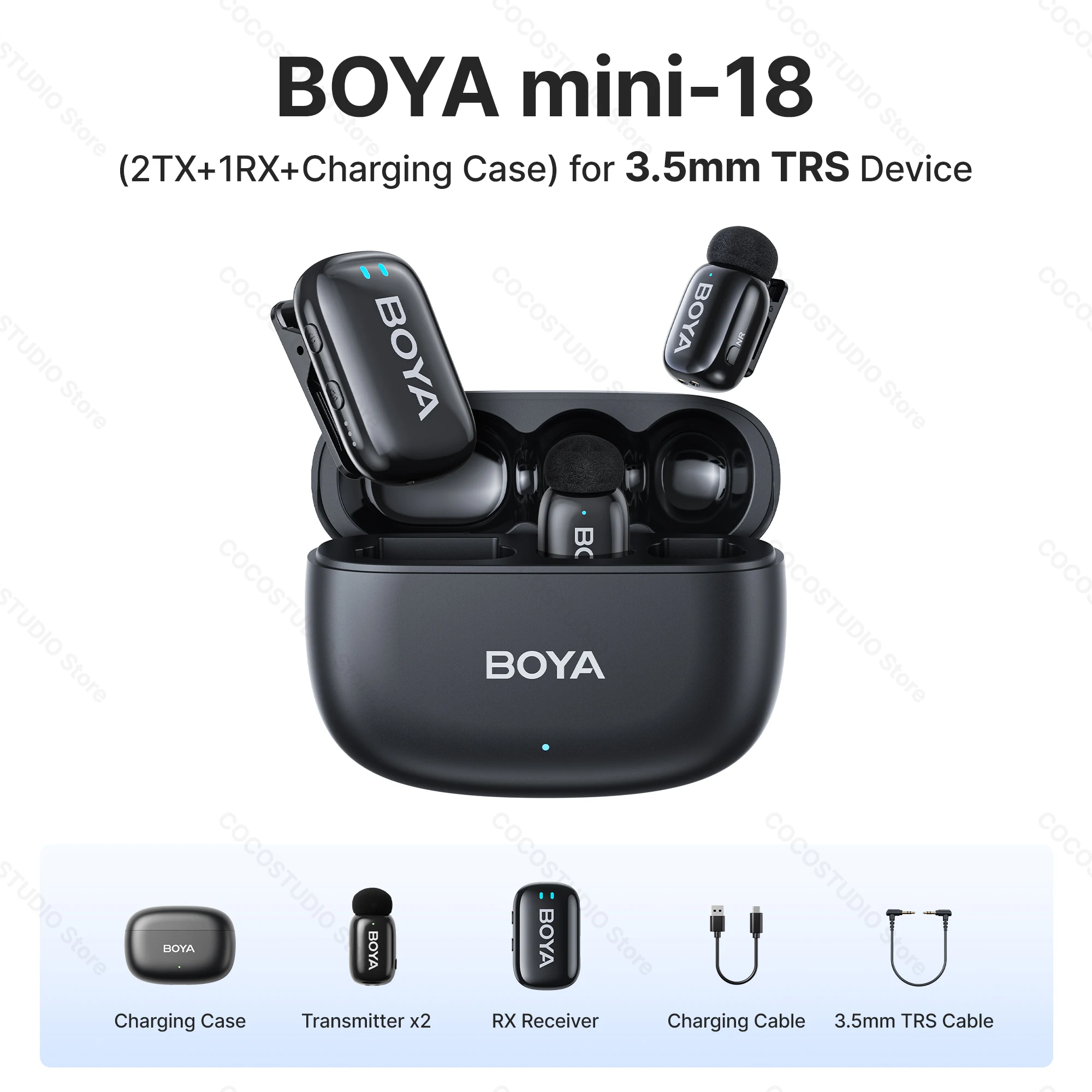 BOYA BOYA Mini Wireless Lavalier Lapel Microphone for iPhone Android Type-c Smartphone DSLR Cameras Youtube Recording Streaming