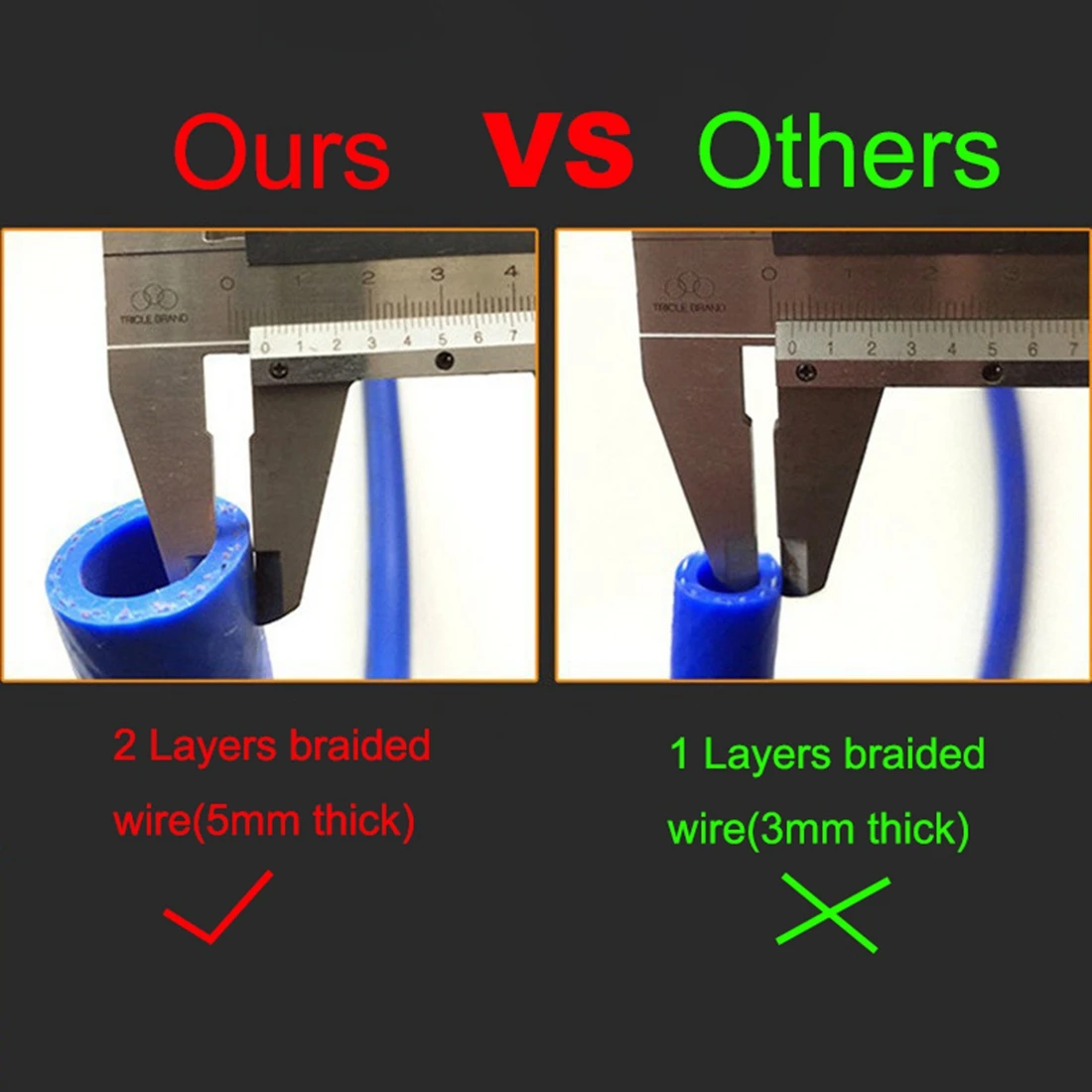 3 Layers Polyester Silicone Hoses Straight 1 Meter Car Engine Universal Blue High Cold Temperature Silica Gel Tube 6-18mm