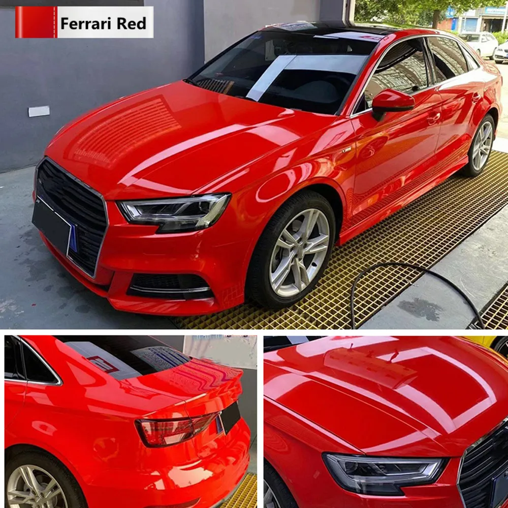 HOHOFILM Ultra Gloss Series Rode Kleur Auto Beschermend Vinyl Hoogglans Auto Wrap Film Luchtvrije Bellen Kleur Veranderd