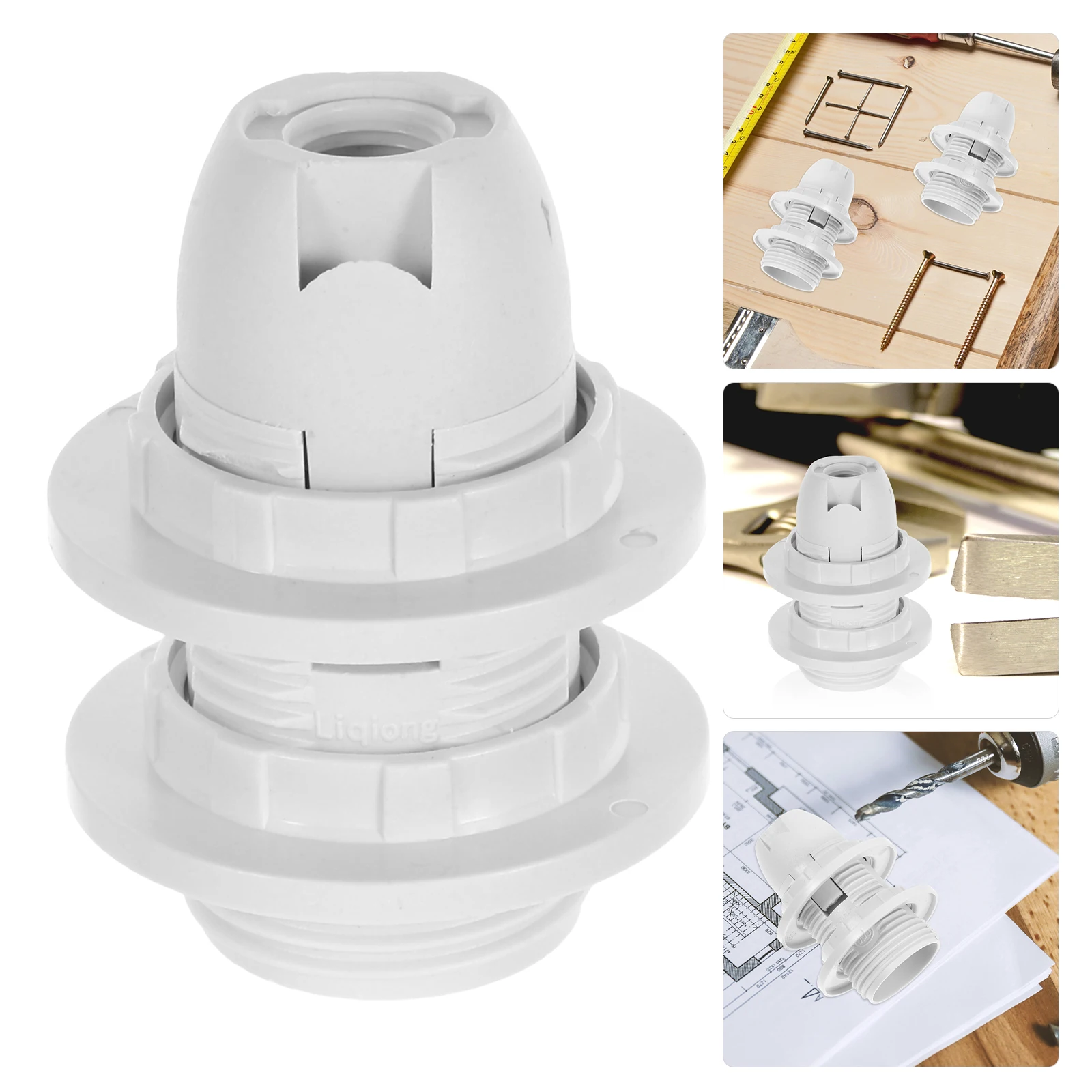 

2pcs Plastic E14 Holder Socket Replacement Parts For Light Bulbs Base Kit Table Lamp Accessories Small Light Fixture Socket