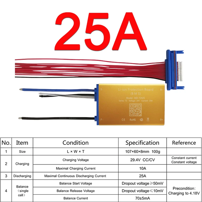 3.7V 7S/10S/13S 24V/36V/48V 15A 25A 35A BMS PCM PCB do akumulatorów litowo-jonowych z balanserem, zabezpieczeniem temperaturowym i włącznikiem/wyłącznikiem — zdjęcie produktu 4