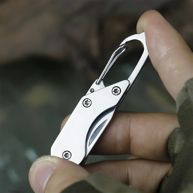 Stainless Steel Mini Folding Knife Outdoor Camping Portable Pocket Keychain EDC Multitools Knives Key Chain Accessories Tools