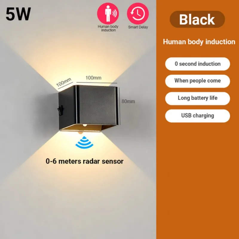 

USB Cordless Wall Night Light Sensor Rechargeable Wall Lamp For Bedside Bedroom Corridor lighting for living room