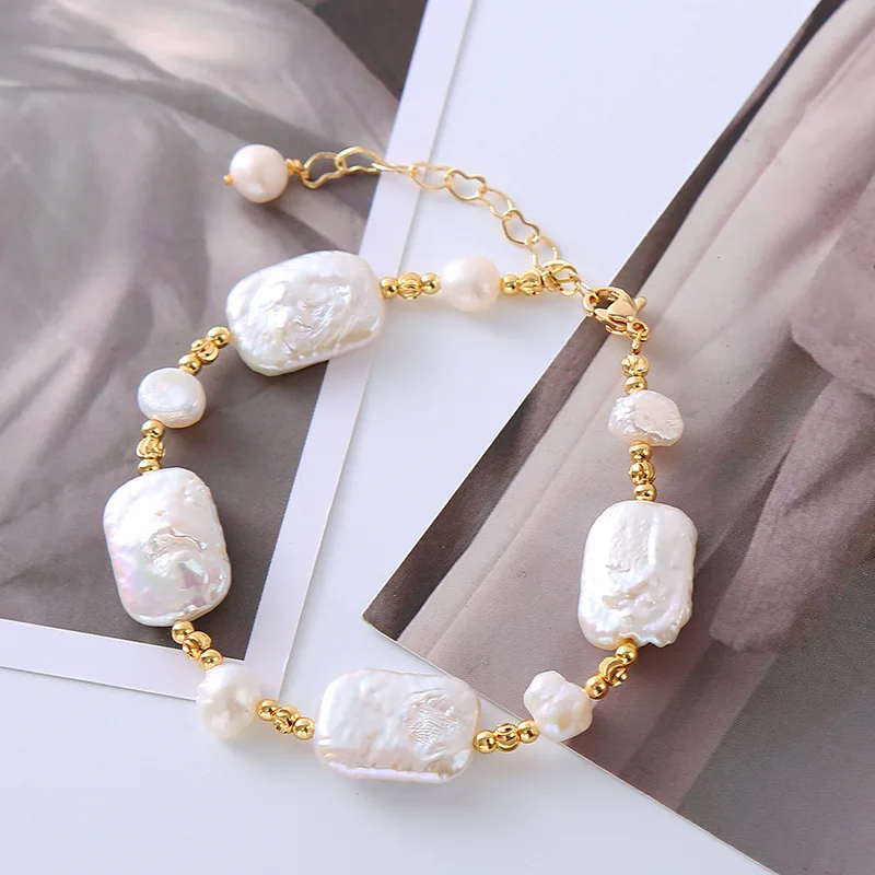 100% Natural Baroque Freshwater Pearl 14K Gold Filled Female Charm Bracelet Promotion Jewelry For Women Gifts Never Fade