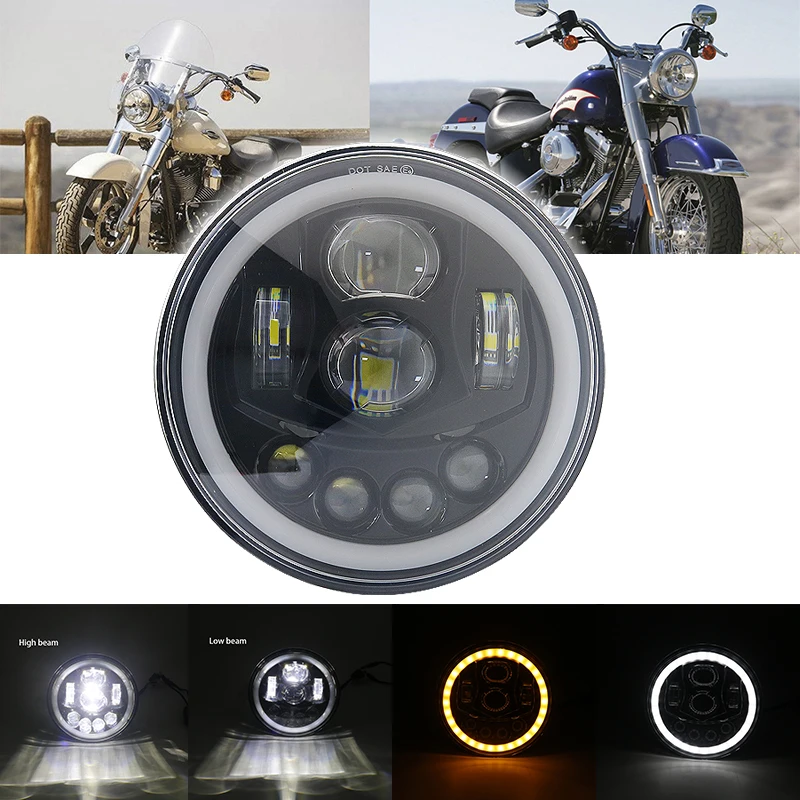 

7 Inch Round LED Headlight for Motorcycle/Offroad For Yamaha For Honda for SUZUKI For Jeep Wrangler for Ford