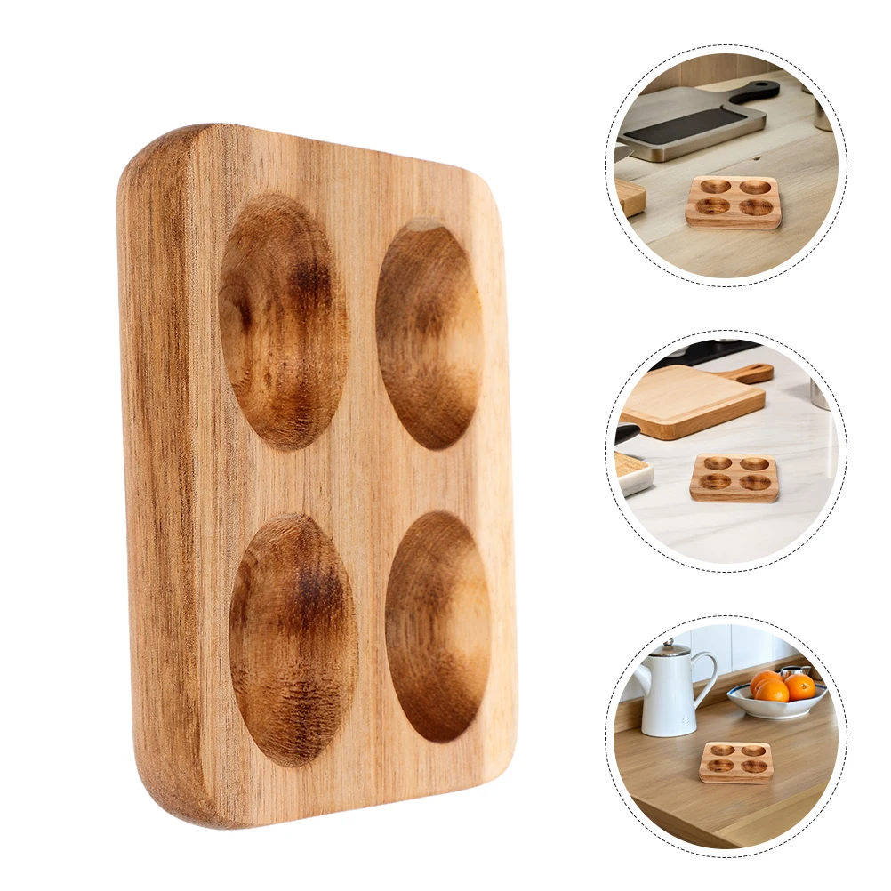 

2 Pcs Egg Tray Protective Holder Creative Acacia Display Holders for Refrigerator Fridge Shelf