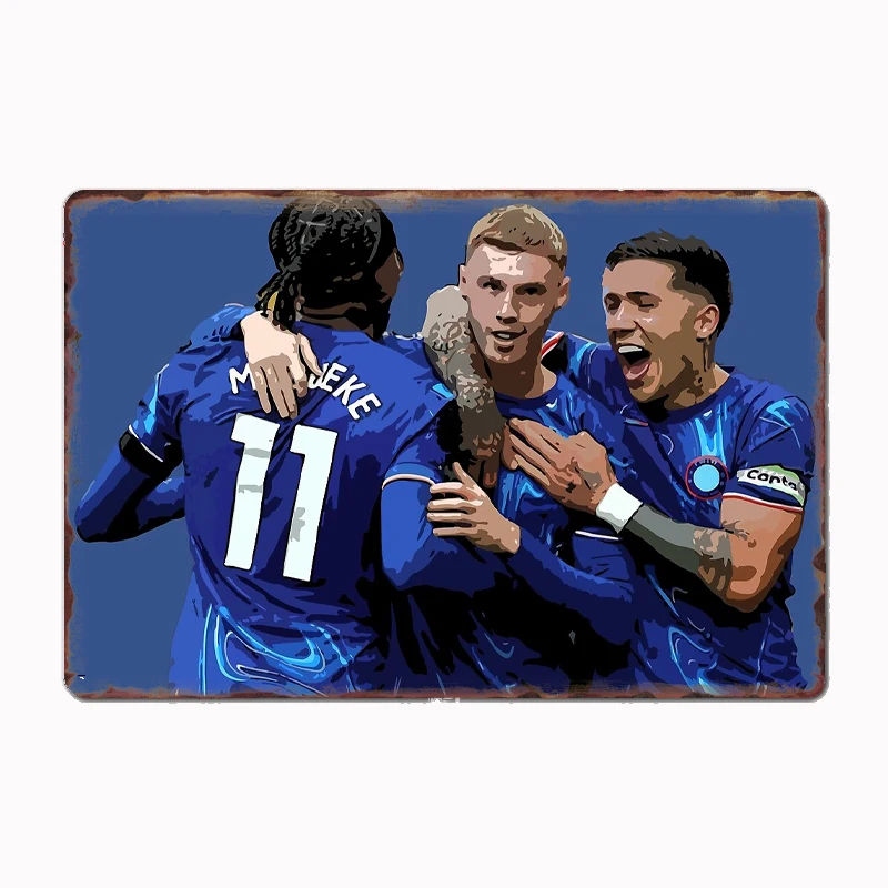 

Noni Madueke & Cole Palmer & Enzo Fernandez Poster Football Player Metal Sign Club Indoor Room Decor Custom Tin Home Wall Decor