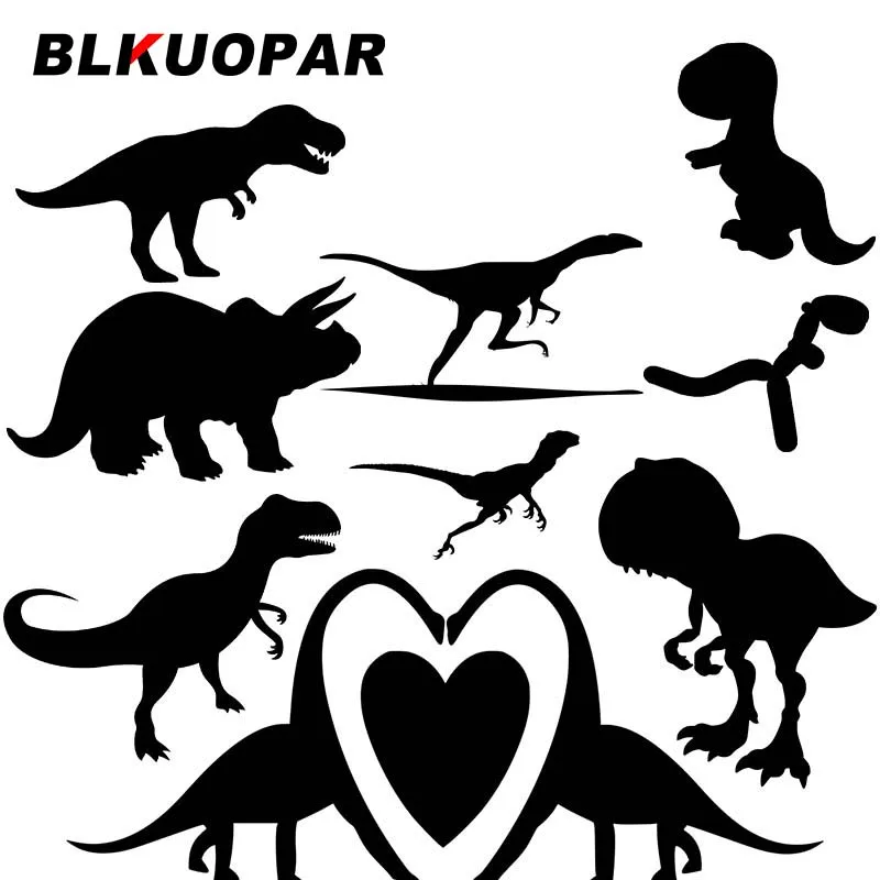 BLKUOPAR for Dinosaur Silhouette Car Stickers Sunscreen Cartoon Decals Scratch-Proof Windows Trunk Decor Car Door Protector