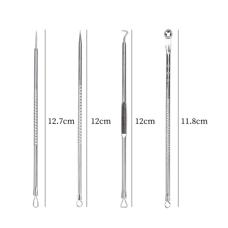 4Pcs/Set Acne Blackhead Needle Set Unscented Blemish PoreCleanser Needle Hook Spot Pimple Remover Skin Care Tools Accessories