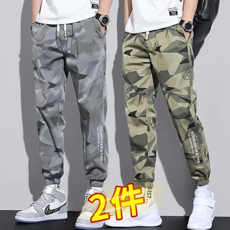 

Summer Thin Elastic Outdoor Tactical Pants Men Slim Fit Cargo Military Camouflage Quick Dry Multi Pocket Workwear