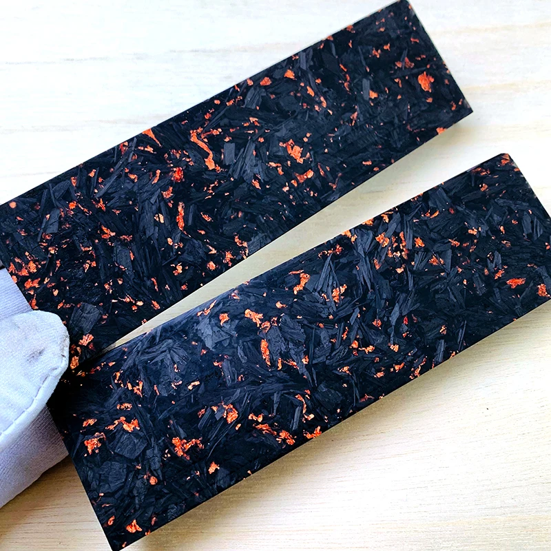 2pcs/lot 7 Sizes Marbling Red Copper Carbon Fiber Resin Filling Material Knife Handle Scales DIY Making Board Plate Patch