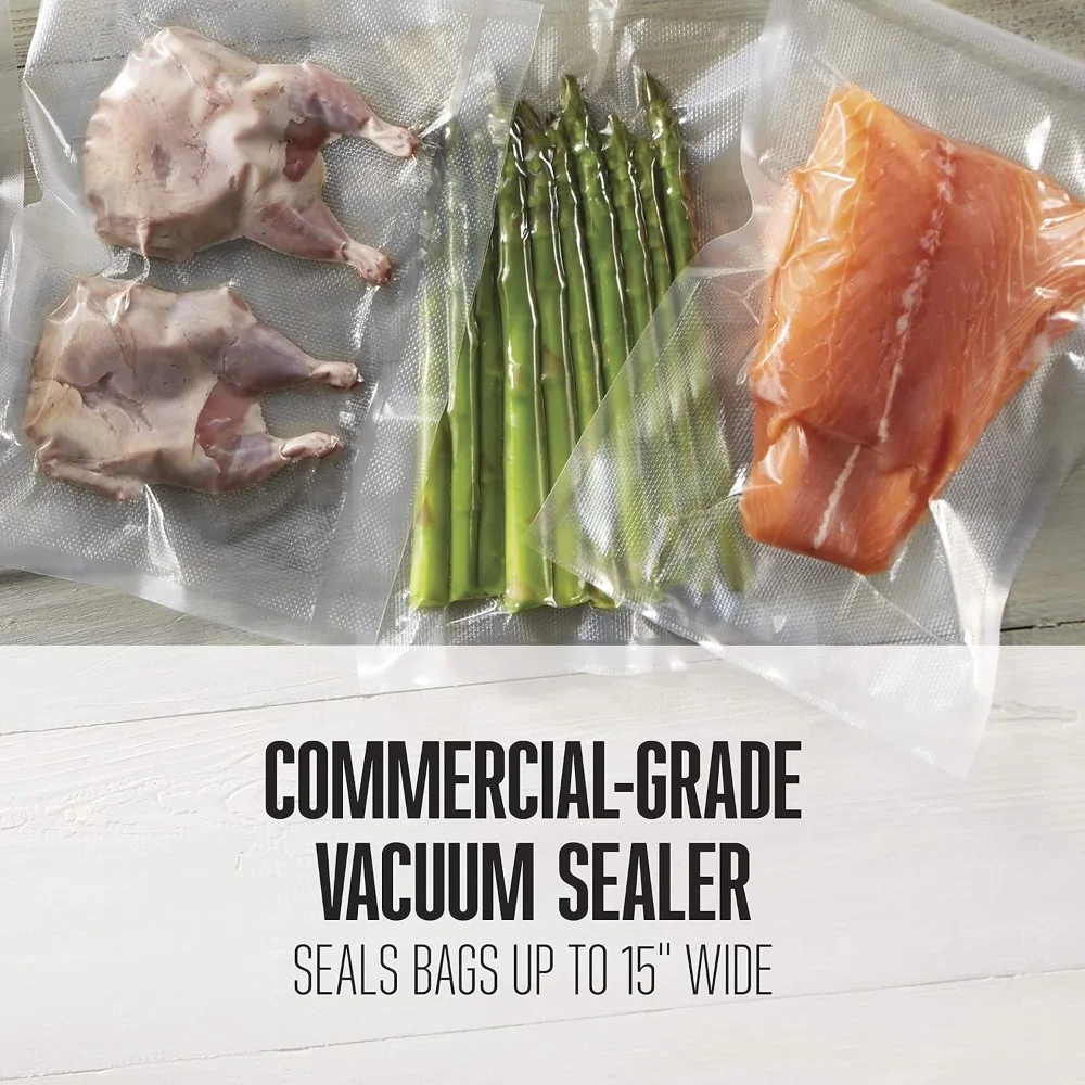 Vacuum Sealer Machine for Food Preservation & Sous Vide Extra-Wide 5mm Bar for Sealing Bags up to 15